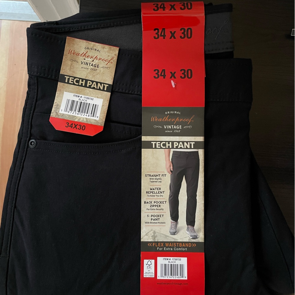 Weatherproof Vintage Black Tech Pants